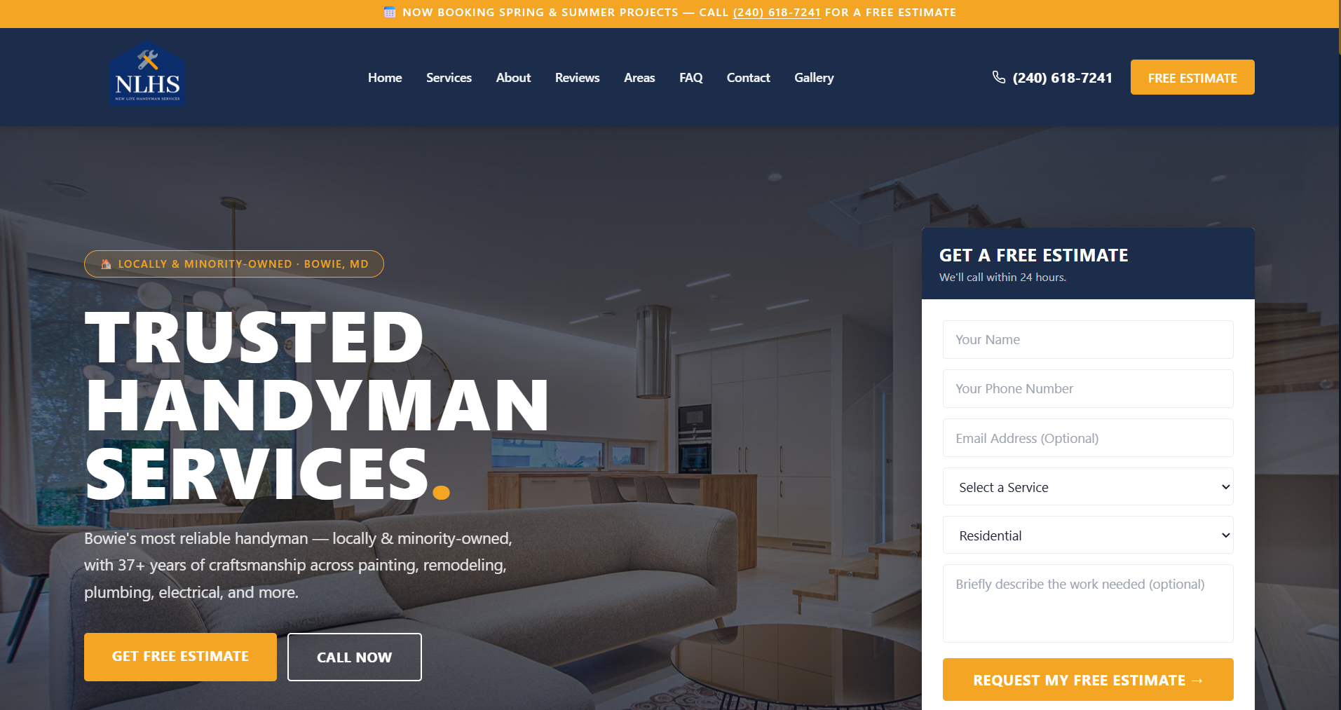 New Life Handyman Services — website by Visual Works
