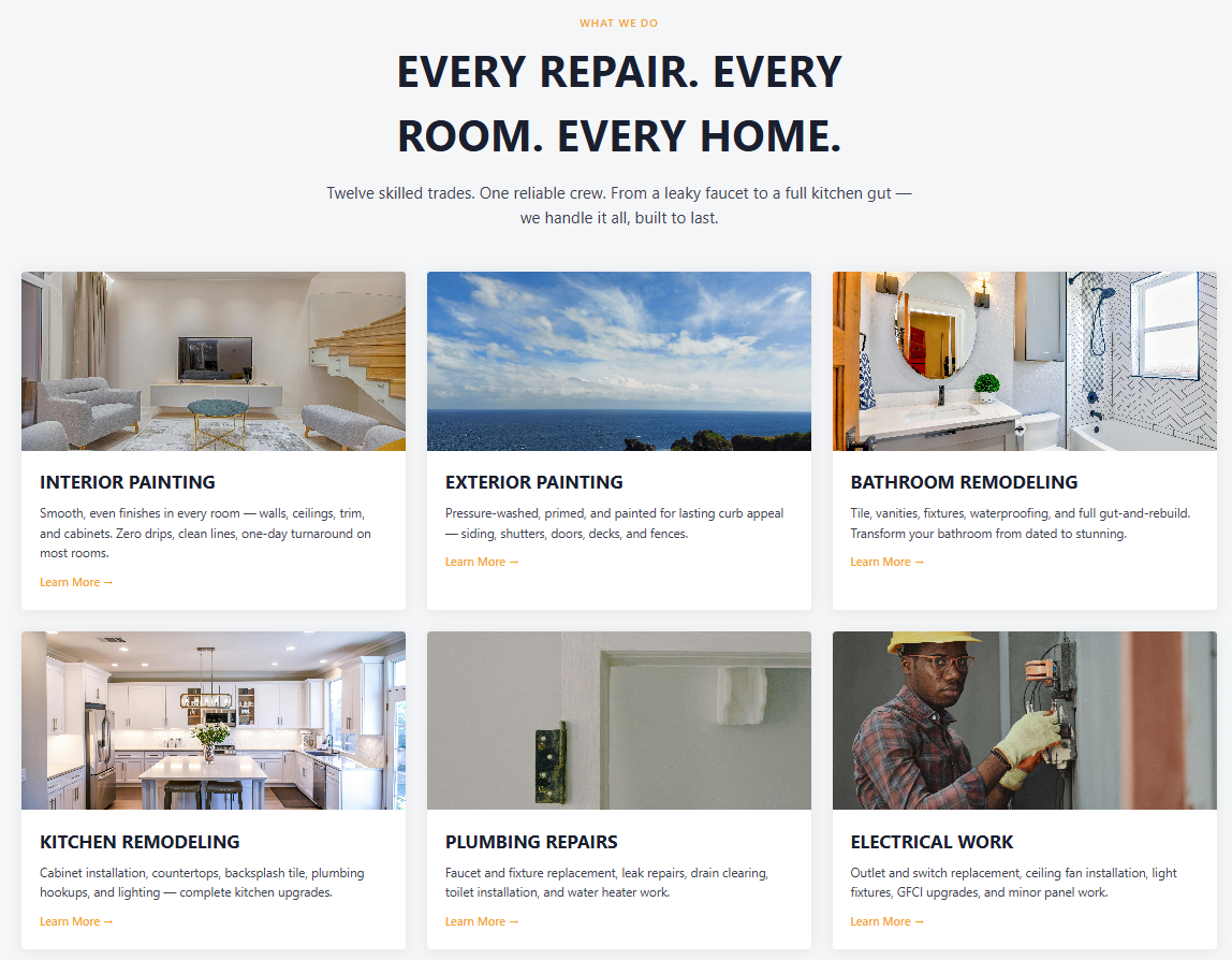 New Life Handyman Services — website by Visual Works